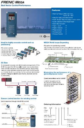 Picture of AC Drive (Best Vector Control Performance)-Frenic Mega with Internal Banking Unit-Power Supply Voltage:400VAC, 3 Phase, Applicable Standard Motor:30kW, Rated Output Current:60A