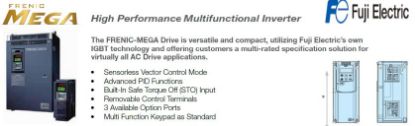 Picture of Low Duty Hight Performance Multifunctional Inverter (Frenic Mega)-Power Supply Voltage:400VAC, 3 Phase, Applicable Standard Motor:18.5kW, Rated Output Current:37A