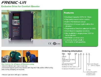 Picture of Elevator Inverter (Frenic Lift)-Power Supply Volatage:3Phase, 400VAC, Applicable Standard Motor-5.5kW, Rated Outout Current:13.5A