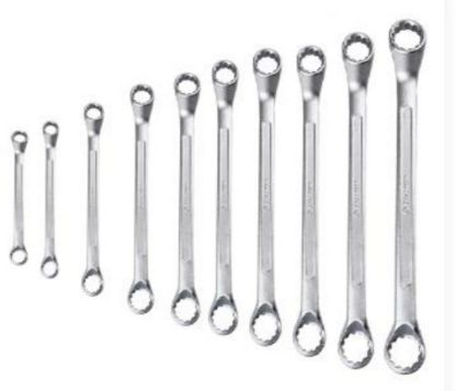 Picture of BI-HEXAGONAL RING SPANNER ,SHALLOW OFFSET -CRV , SET- 10 PCS, KIT-06-100MH, E-2006, 